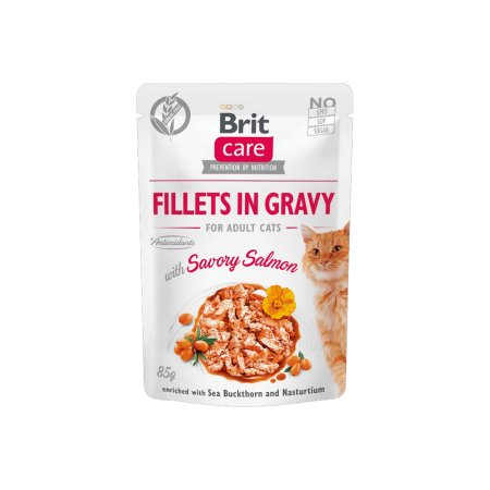 Brit Care Cat Fillets in Gravy Savory Salmon 85g