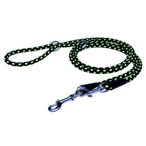 PROFIZOO Vodítko přepínací - syntetické lano (10mm x 240cm) černo-zelená