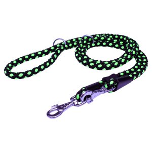 PROFIZOO Vodítko přepínací - syntetické lano (14mm x 240cm) černo-zelená