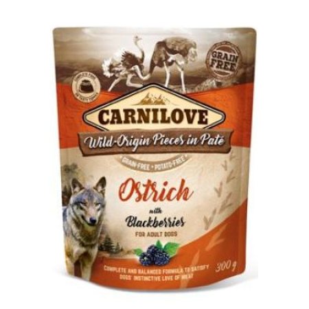 Carnilove Dog Pouch Paté Ostrich & Blackberries 300g