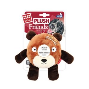 Hračka pes GiGwi Plush Friendz medvěd s gumovým kroužkem 17 x 16 x 2,5 cm
