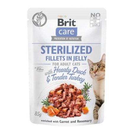 Brit Care Cat Fillets in Jelly Steril Duck&Turkey 85g