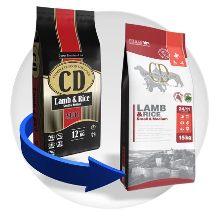 DELIKAN CD Lamb and rice - small and medium 12 kg