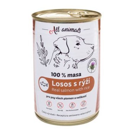 All Animals DOG losos mletý s rýží 400g