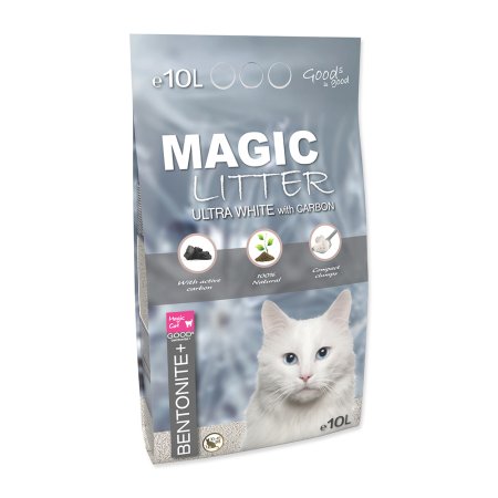 Kočkolit MAGIC LITTER Bentonite Ultra White with Carbon 10 l/9 kg