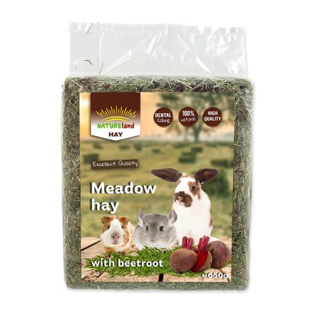 Seno NATURE LAND Meadow Hay s červenou řepou 650 g