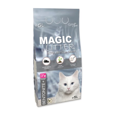 Kočkolit MAGIC LITTER Bentonite Ultra White with Carbon 5L/4,4kg