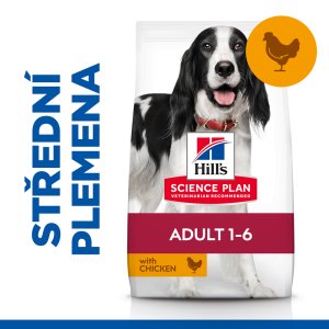 Hill’s Science Plan granule pro dospělé psy středních plemen s kuřecím 14 kg