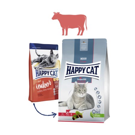 Happy Cat Indoor Voralpen-Rind / Hovězí 300 g