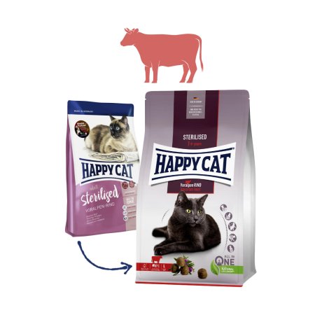 Happy Cat Sterilised Voralpen-Rind / Hovězí 300 g