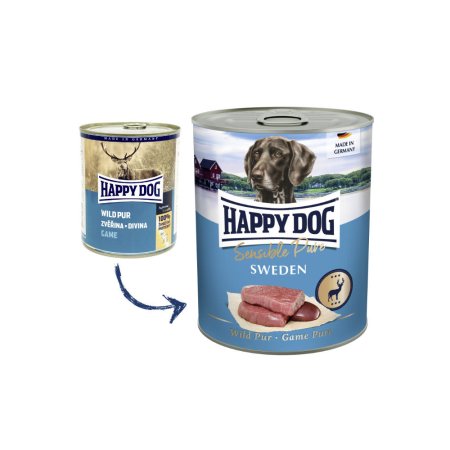 Happy Dog Wild Pur Sweden - zvěřinová 800 g