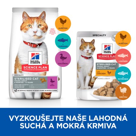 Hill’s Science Plan granule pro kastrované dospělé kočky s kachnou 3 kg