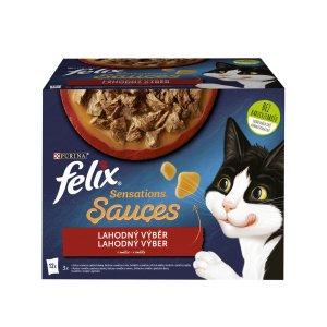 Felix Sensations Sauces Multipack hovězí/jehněčí/krůta/kachna v ochucené omáčce 12 x 85 g