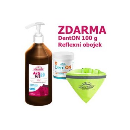 VITAR Veterinae Artivit Sirup 1000 ml + DentOn 100 g + obojek