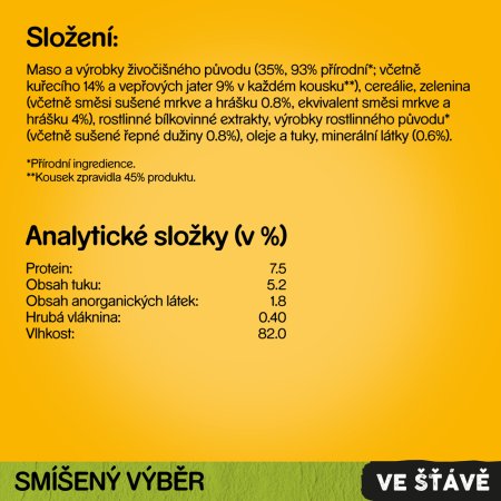 PEDIGREE mixovaný výběr ve šťávě 12pack 1200 g