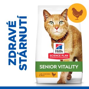 Hill’s Science Plan Senior Vitality pro starší kočky s kuřecím a rýží 1.5 kg