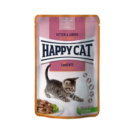 Happy Cat Kapsička Kitten & Junior Land-Ente 85 g