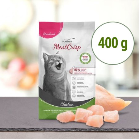 MeatCrisp Sterilised Chicken - Kuře pro kastrované kočky 400 g