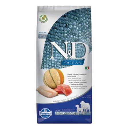 N&D OCEAN DOG Adult M/L Salmon & Cod & Melon 12kg