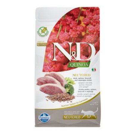 N&D Quinoa CAT Neutered Duck &Broccoli&Asparagus 1,5kg