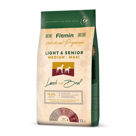 Fitmin dog medium maxi light senior Lamb & Beef 12 kg