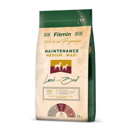 Fitmin dog medium maxi maintenance Lamb & Beef 12 + 1 kg