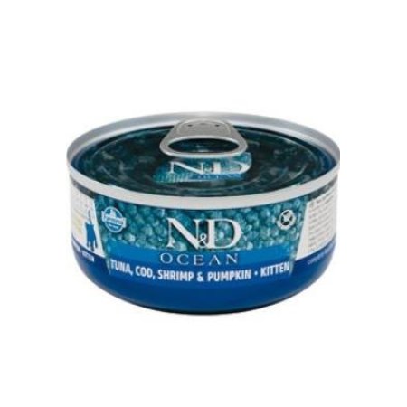 N&D CAT OCEAN Kitten Tuna & Cod & Shrimp & Pumpkin 70g