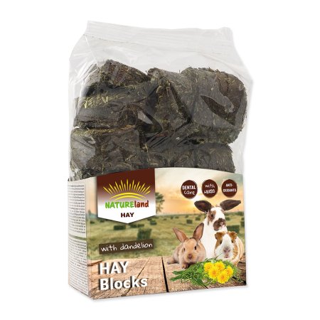 Seno NATURE LAND Hay bloky s pampeliškou 600 g