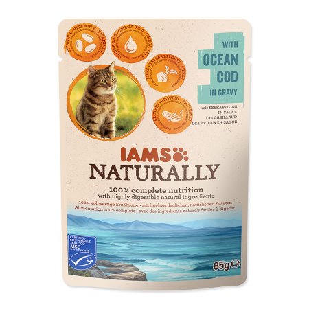 Kapsička IAMS Cat Naturally with Natural Cod in Gravy 85g