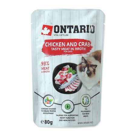 Kapsička ONTARIO Cat Chicken and Crab in Broth 80 g