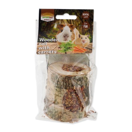 Válec NATURE LAND Nibble s mrkví dřevěný 150 g