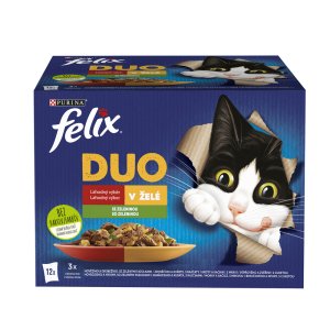 Felix Fantastic Duo hovězí a drůbeží / jehněčí a kuře / krůta a kachna/ vepřové a zvěřina Multipack 12 x 85 g