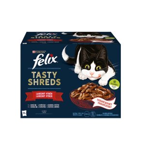 Felix Tasty Shreds hovězí/ kuře/ kachna / krůta ve šťávě Multipack 12 x 80 g