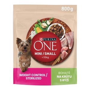 Purina One Mini Weight Control Dog krůtí s rýží 800 g