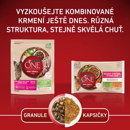 Purina One Mini Weight Control Dog krůtí s rýží 800 g