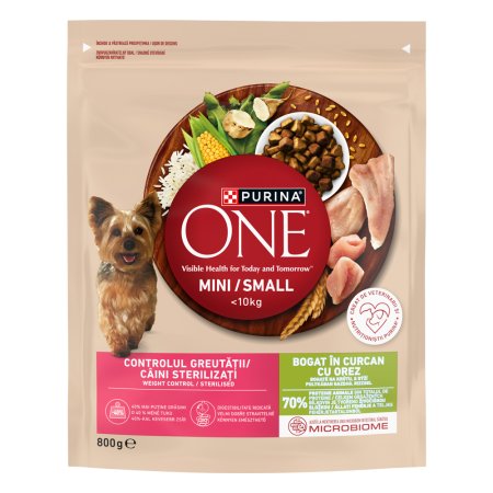 Purina One Mini Weight Control Dog krůtí s rýží 800 g