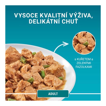 Purina One Adult Mini filetky s kuřetem a zelenými fazolkami ve šťávě 26 x 85 g