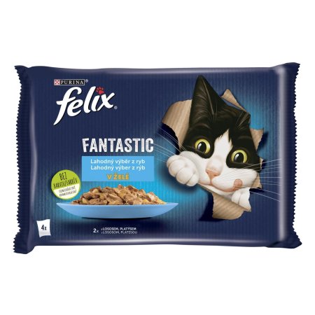 Felix Fantastic multipack kapsička s lososem a platýzem v želé 4 x 85 g