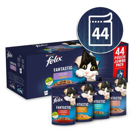Felix Fantastic kapsička Multipack kuře, hovězí, losos, tuňák 44 x 85 g