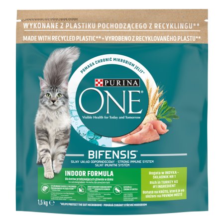 Purina One Bifensis Indoor s krůtím a celozrnnými obilovinami 1,5 kg