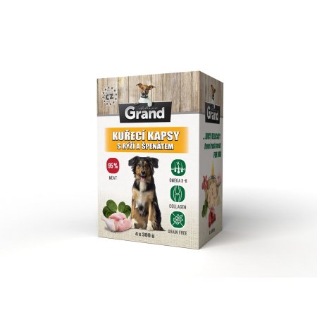 GRAND deluxe kuřecí maso s rýží a špenátem 4 x 300 g