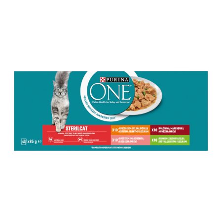 Purina One Sterilcat minifiletky s hovězím a mrkví Multipack 40 x 85 g