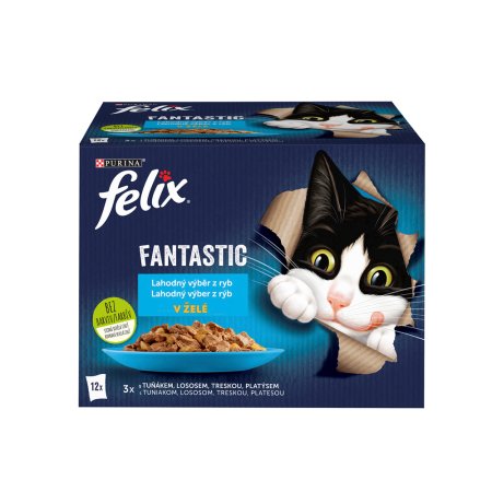 Felix Fantastic Multipack losos/platýs/tuňák/treska v želé 12 x 85 g