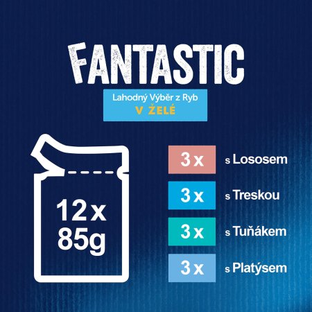 Felix Fantastic Multipack losos/platýs/tuňák/treska v želé 12 x 85 g