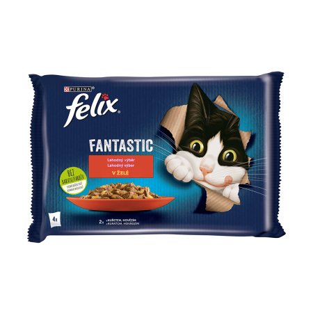 Felix Fantastic Multipack kuře a rajče / hovězí a mrkev 4 x 85 g