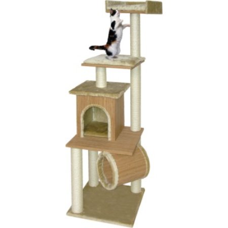 PROFIZOO Odpočívadlo Cat tree Bamboo III 164 cm bambus-béžovo-bílá 