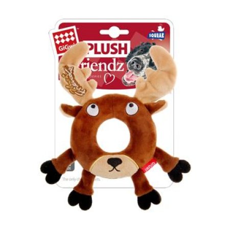 Hračka pes GiGwi Plush Friendz sob s gumovým kroužkem