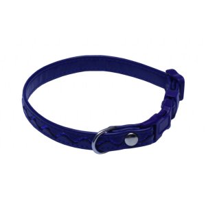 PROFIZOO Obojek STŘÍBRNÉ VLNKY (12 mm x 20 - 35 cm) tmavě modrá