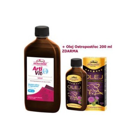 VITAR Veterinae Artivit Sirup 500 ml + 1x Ostropestřec olej 200 ml ZDARMA