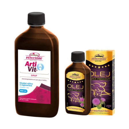VITAR Veterinae Artivit Sirup 500 ml + 1x Ostropestřec olej 200 ml ZDARMA